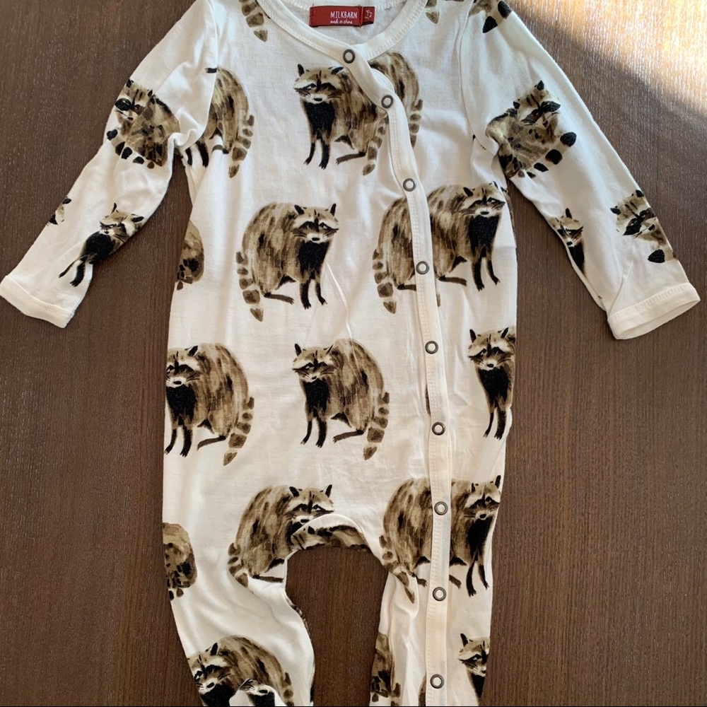 Milkbarn Raccoon Footed Romper